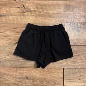 Zara Black Elastic Waist Athletic Shorts